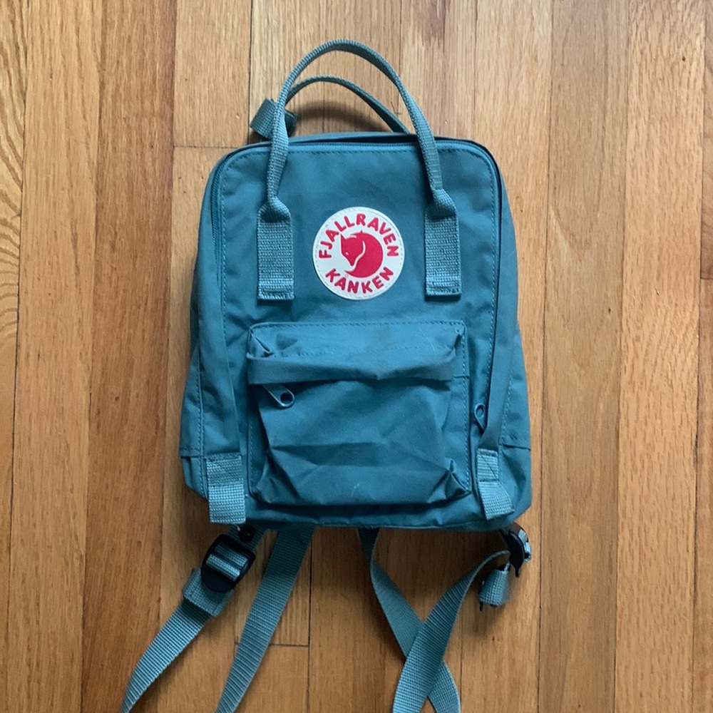 Mini Fjallraven in color Frost Green. EUC